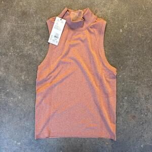 Calia Mock Neck Activewear Tank Top Coral Women's XS Lycra SPF Gym Yoga Top
